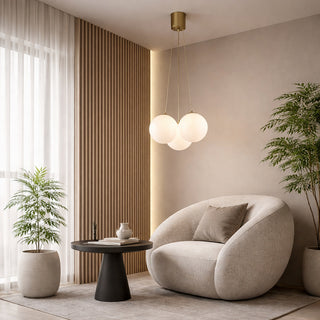 Lampadario a sospensione bronzo minimal da soffitto 3 sfere attacco G9