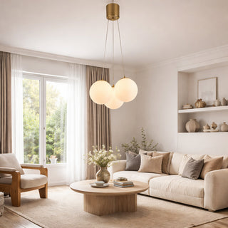 Lampadario a sospensione bronzo minimal da soffitto 3 sfere attacco G9