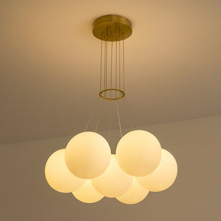 Lampadario a sospensione bronzo lampada minimal 7 sfere attacco G9