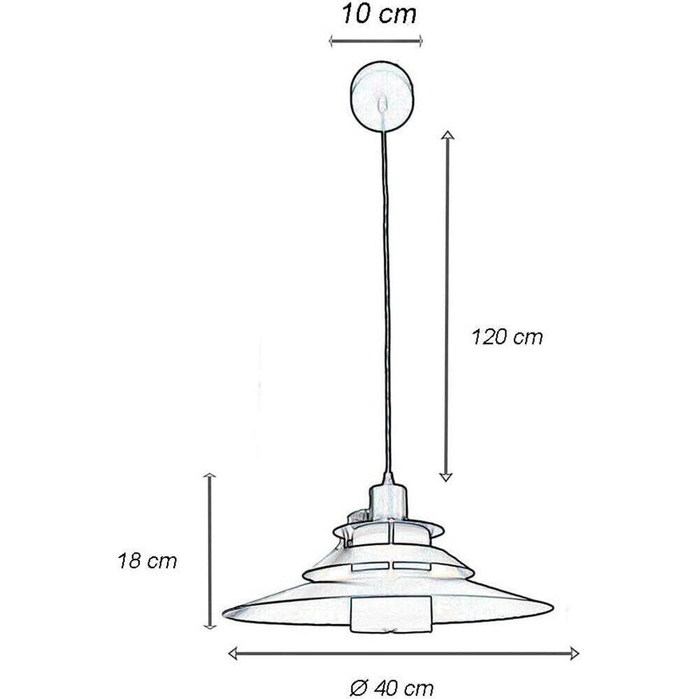 Lampadario a sospensione industriale E27 lampada pendente vintage nero metallo e vetro per interno cucina