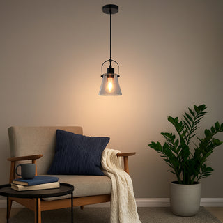 Lampadario in metallo con paralume in vetro lampada moderna E27