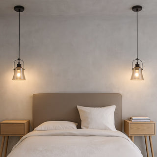 Lampadario in metallo con paralume in vetro lampada moderna E27