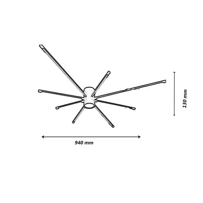 Lampadario da soffitto a led 43 watt plafoniera lampada moderna nero luce 6500k 3000k 4000k