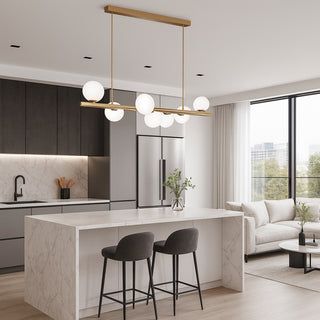 Lampadario sospensione bronzo con 7 sfere lampada da soffitto attacco G9