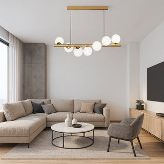 Lampadario sospensione bronzo con 7 sfere lampada da soffitto attacco G9