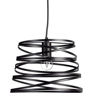 Lampadario a sospensione paralume in metallo a vortice traforato E27
