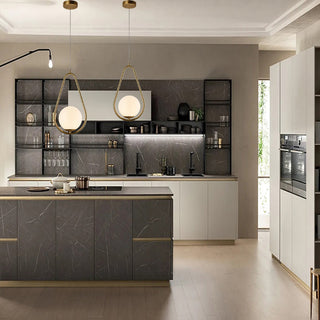 Lampadario sospensione a goccia bronzo con sfera contemporanea G9