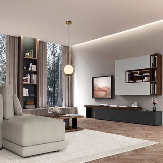 Lampadario sospensione a goccia bronzo con sfera contemporanea G9