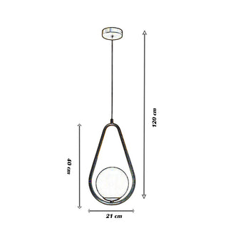Lampadario sospensione a goccia bronzo con sfera contemporanea G9