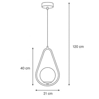 Lampadario sospensione a goccia bronzo con sfera contemporanea G9