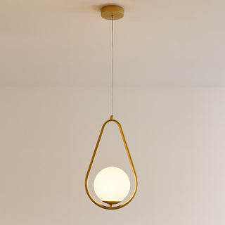 Lampadario sospensione a goccia bronzo con sfera contemporanea G9