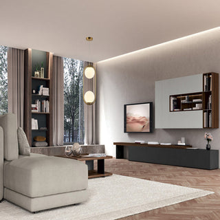 Lampadario sospensione ovale bronzo con due sfere contemporanea G9