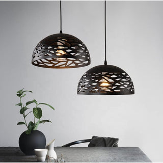 Lampadario a sospensione in metallo traforato contemporaneo E27