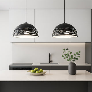 Lampadario a sospensione in metallo traforato contemporaneo E27