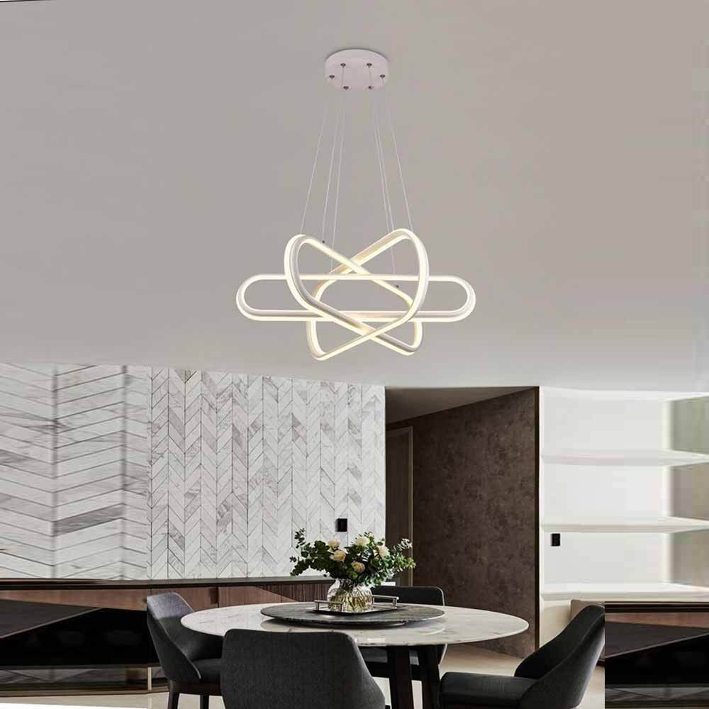 Lampadario led moderno bianco lampada soggiorno a sospensione 94 watt luce bianca fredda 6500k calda 3000k naturale 4000k