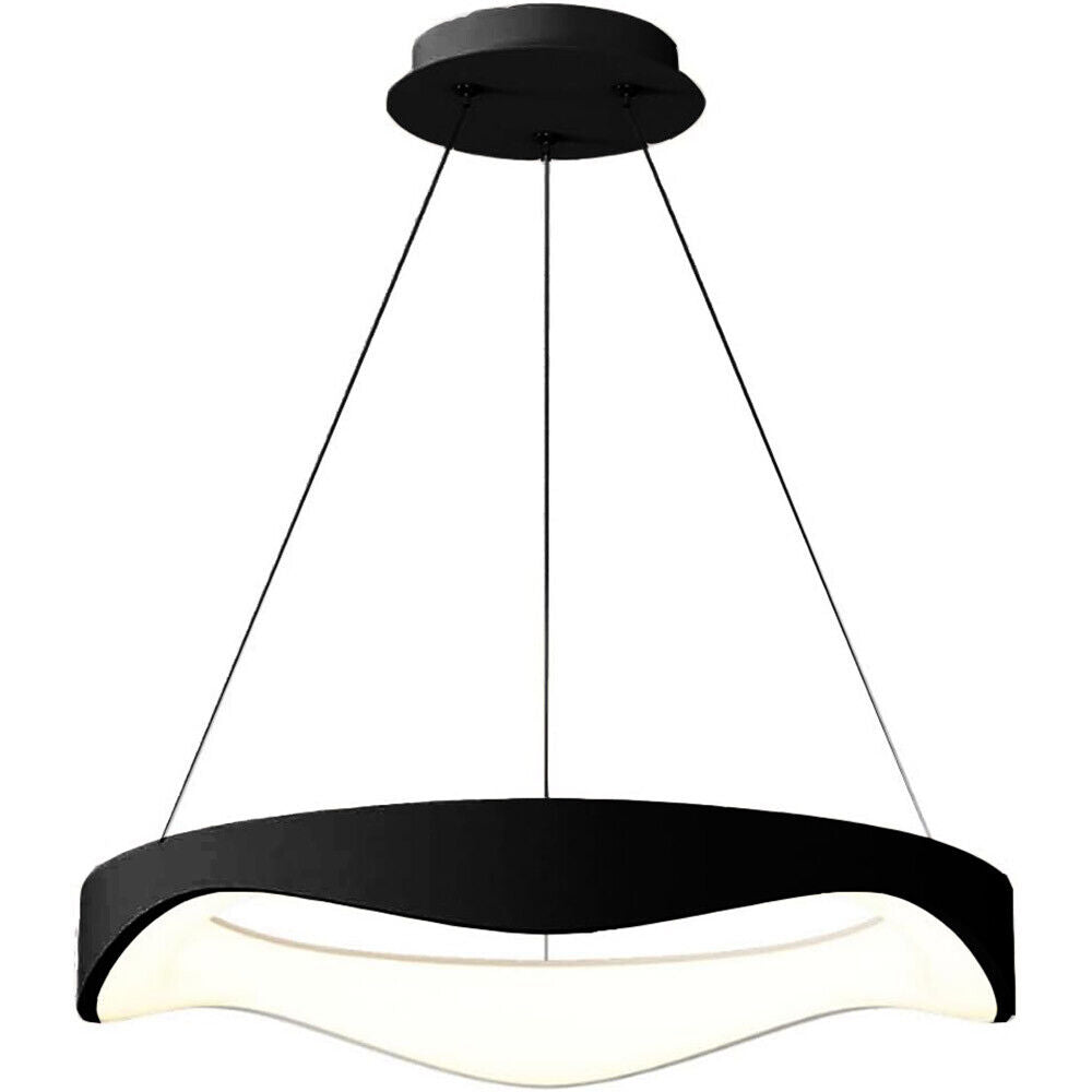 Lampadario a sospensione a led a onda 38 watt ultra moderna tre colorazione di luce fredda 6500k calda 3000k naturale 4000k