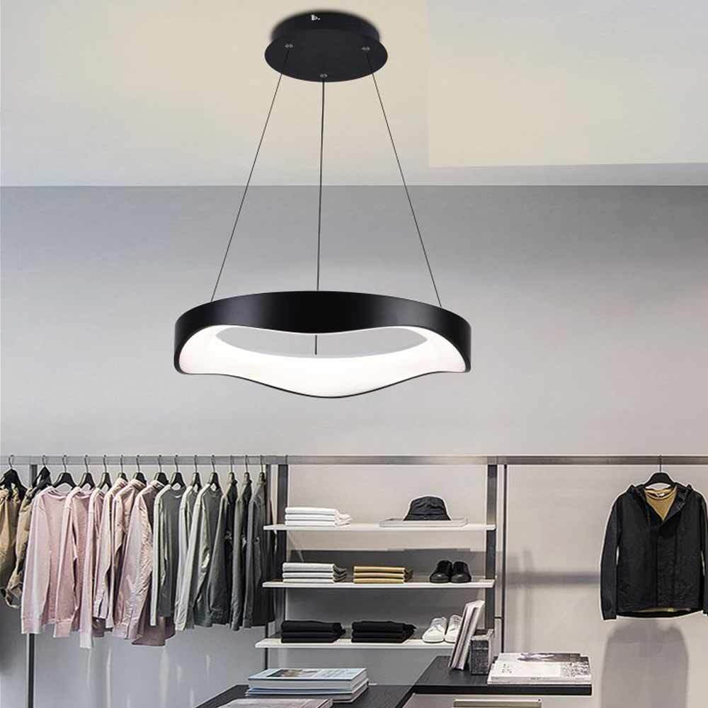 Lampadario a sospensione a led a onda 38 watt ultra moderna tre colorazione di luce fredda 6500k calda 3000k naturale 4000k