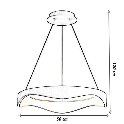 Lampadario a sospensione a led a onda 38 watt ultra moderna tre colorazione di luce fredda 6500k calda 3000k naturale 4000k