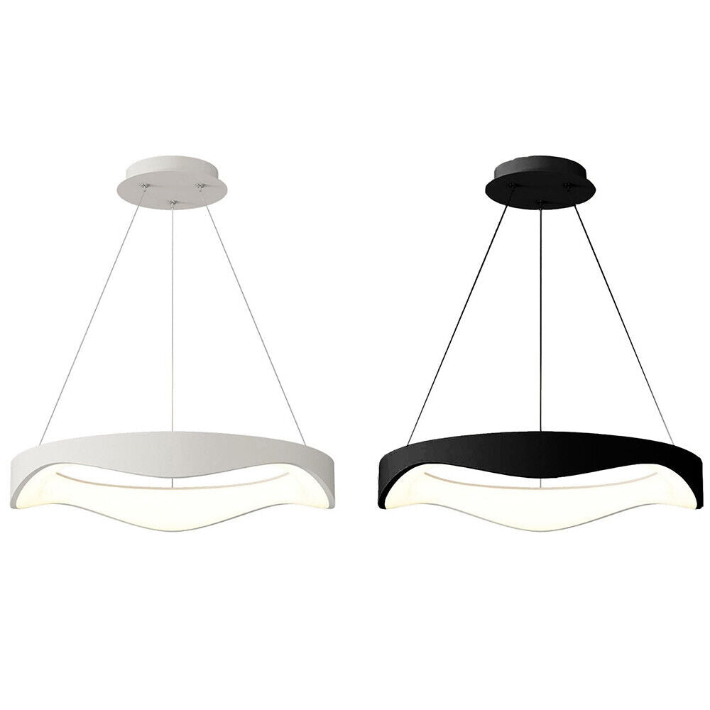 Lampadario a sospensione a led a onda 38 watt ultra moderna tre colorazione di luce fredda 6500k calda 3000k naturale 4000k