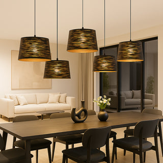 Lampadario minimal a sospensione in metallo attacco E27 bianco o nero