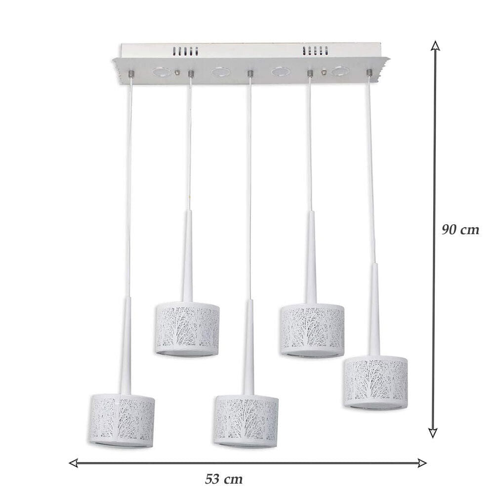 Lampadario da soffitto a sospensione a led 50 watt con paralumi rotondi bianchi lampada sospesa tripla accensione