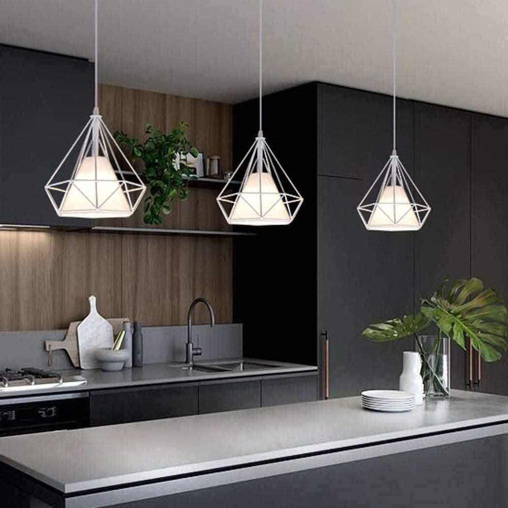 Lampadario da soffitto pendente a sospensione a forma di diamante con portalampada E27