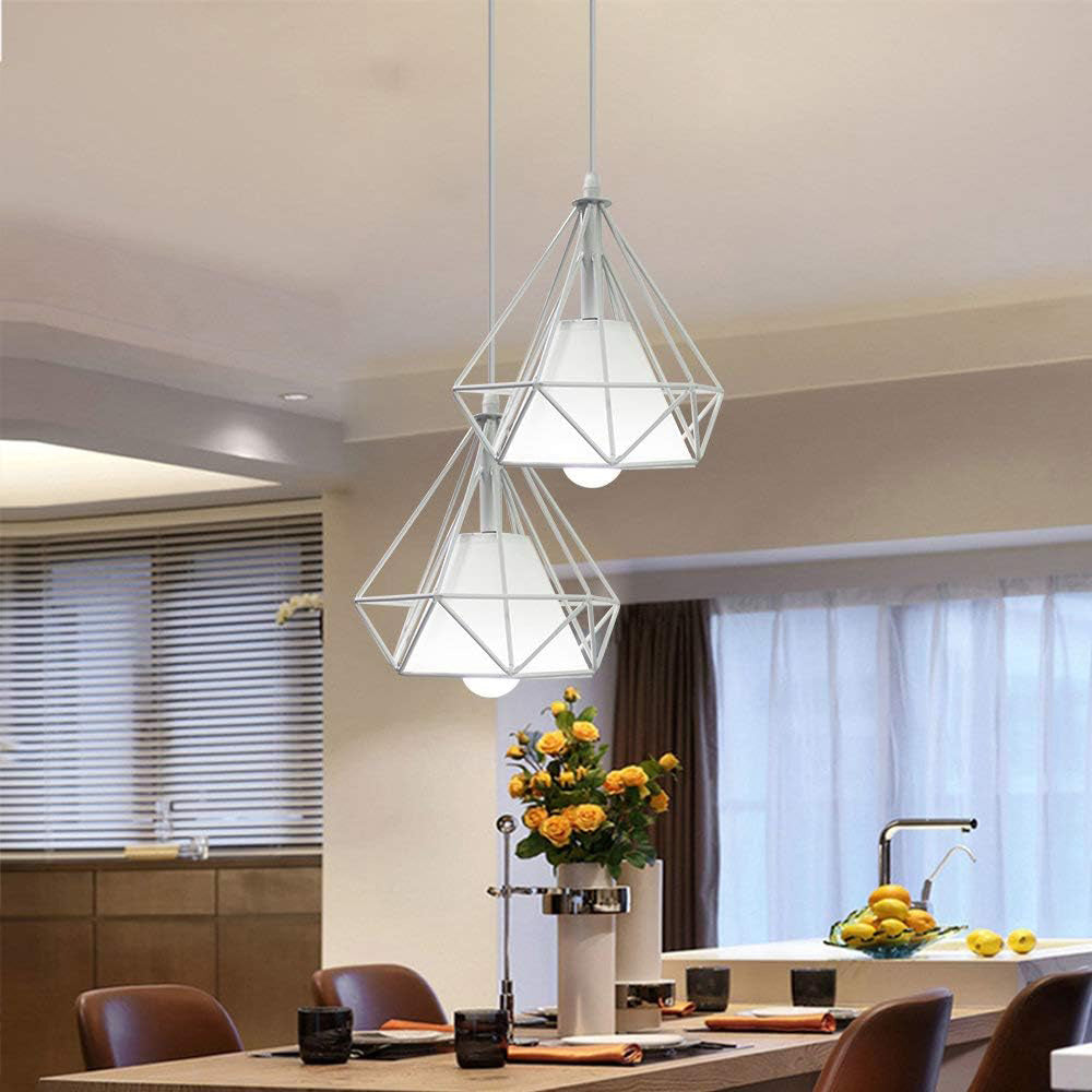 Lampadario da soffitto pendente a sospensione a forma di diamante con portalampada E27