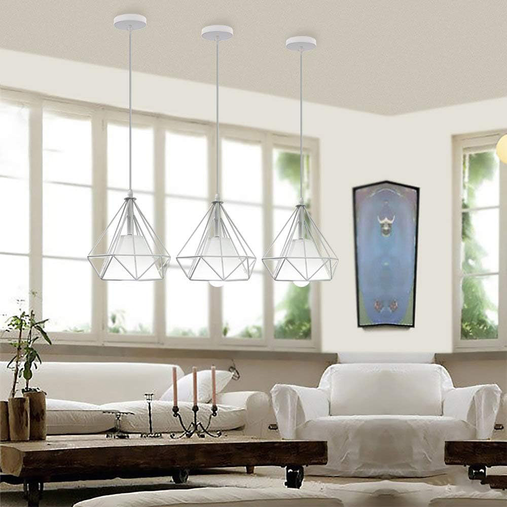 Lampadario da soffitto pendente a sospensione a forma di diamante con portalampada E27