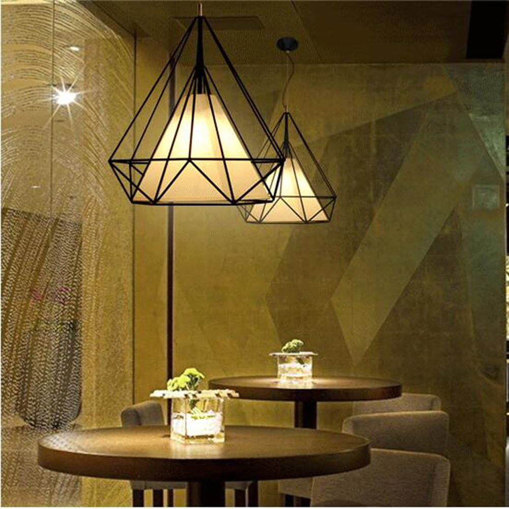 Lampadario da soffitto pendente a sospensione a forma di diamante con portalampada E27