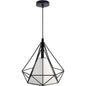 Lampadario da soffitto pendente a sospensione a forma di diamante con portalampada E27