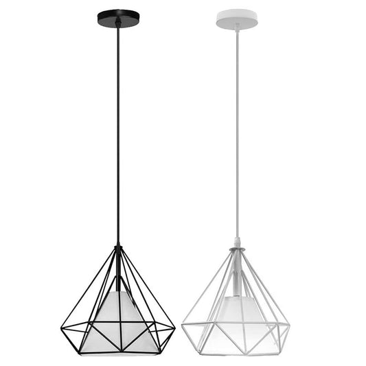Lampadario da soffitto pendente a sospensione a forma di diamante con portalampada E27