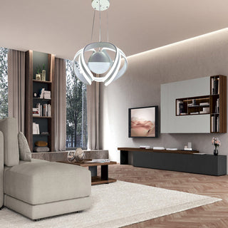 Lampadario led 78 watt con sfera con glitter tecnologia CCT switch