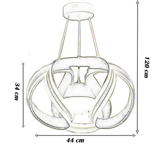 Lampadario led 78 watt con sfera con glitter tecnologia CCT switch