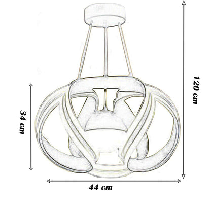 Lampadario a sospensione a led 78 watt con sfera con brillantini glitter tecnologia CCT switch