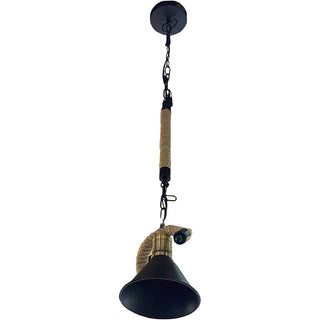 Lampadario da soffitto con corda in canapa paralume a campana E27