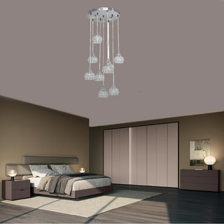 Lampadario sospeso 38,5W con cristalli gocce attacco G9 oro argento