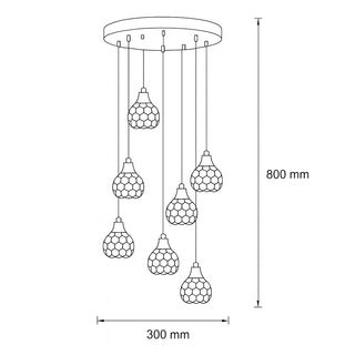 Lampadario sospeso 38,5W con cristalli gocce attacco G9 oro argento