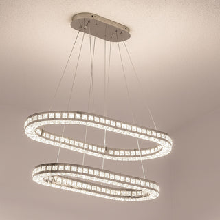 Lampadari a led 46 watt in metallo e cristalli in acrilico CCT