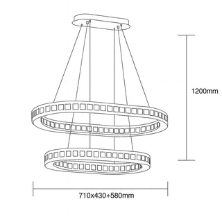 Lampadari a led 46 watt in metallo e cristalli in acrilico CCT