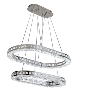 Lampadari a led 40 watt in metallo e cristalli in acrilico luce 6500k
