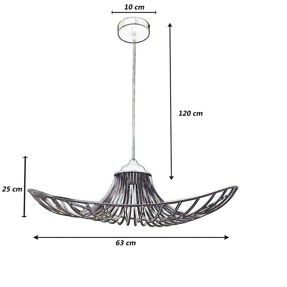 Lampadario a cappello con paralume in metallo E27 lampada decorativa contemporanea