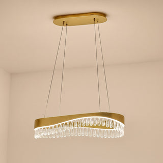 Lampadario led oro 35W con cristalli acrilico contemporaneo 6500k