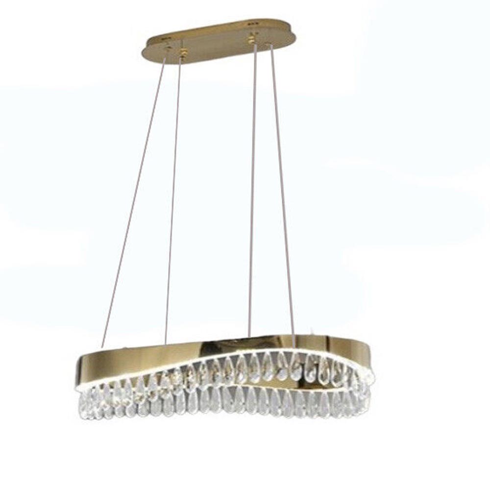 ampadario led a sospensione oro 35 watt con cristalli in acrilico contemporaneo luce bianca fredda 6500k