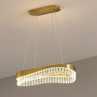 Lampadario led oro 35W con cristalli acrilico contemporaneo 6500k