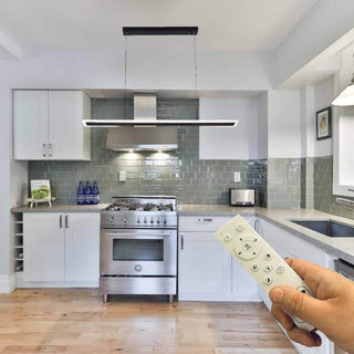 Lampadario LED 70 watt nero dimmerabile con telecomando 3 colori luce