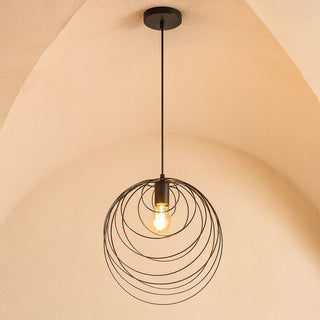 Lampadario in metallo nero lampada geometrica decorativa attacco E27