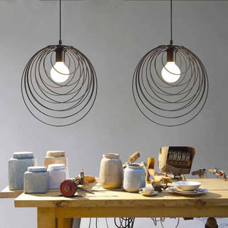 Lampadario in metallo nero lampada geometrica decorativa attacco E27