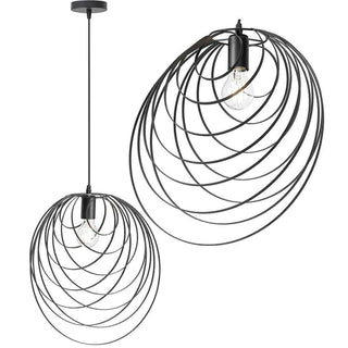Lampadario in metallo nero lampada geometrica decorativa attacco E27