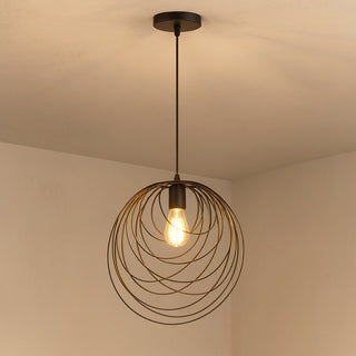 Lampadario in metallo nero lampada geometrica decorativa attacco E27
