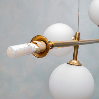 Lampadario a sospensione 6 sfere lampada decorativa bronzo attacco G9